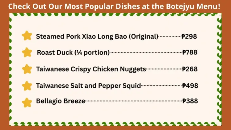 botejyu menu price