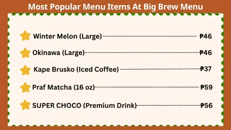 big brew menu price