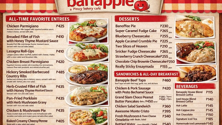Banapple Menu With Prices in the Latest Philippines